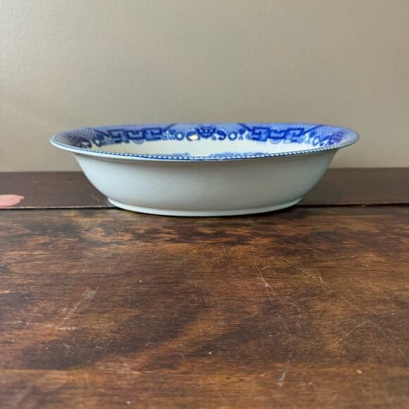 Vintage Blue Willow transferware 10 inch oval serving bowl Ye Olde Willow 1925‎ - Picture 4 of 12